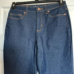 Lands’ End women’s blue dark wash straight leg jeans size 6